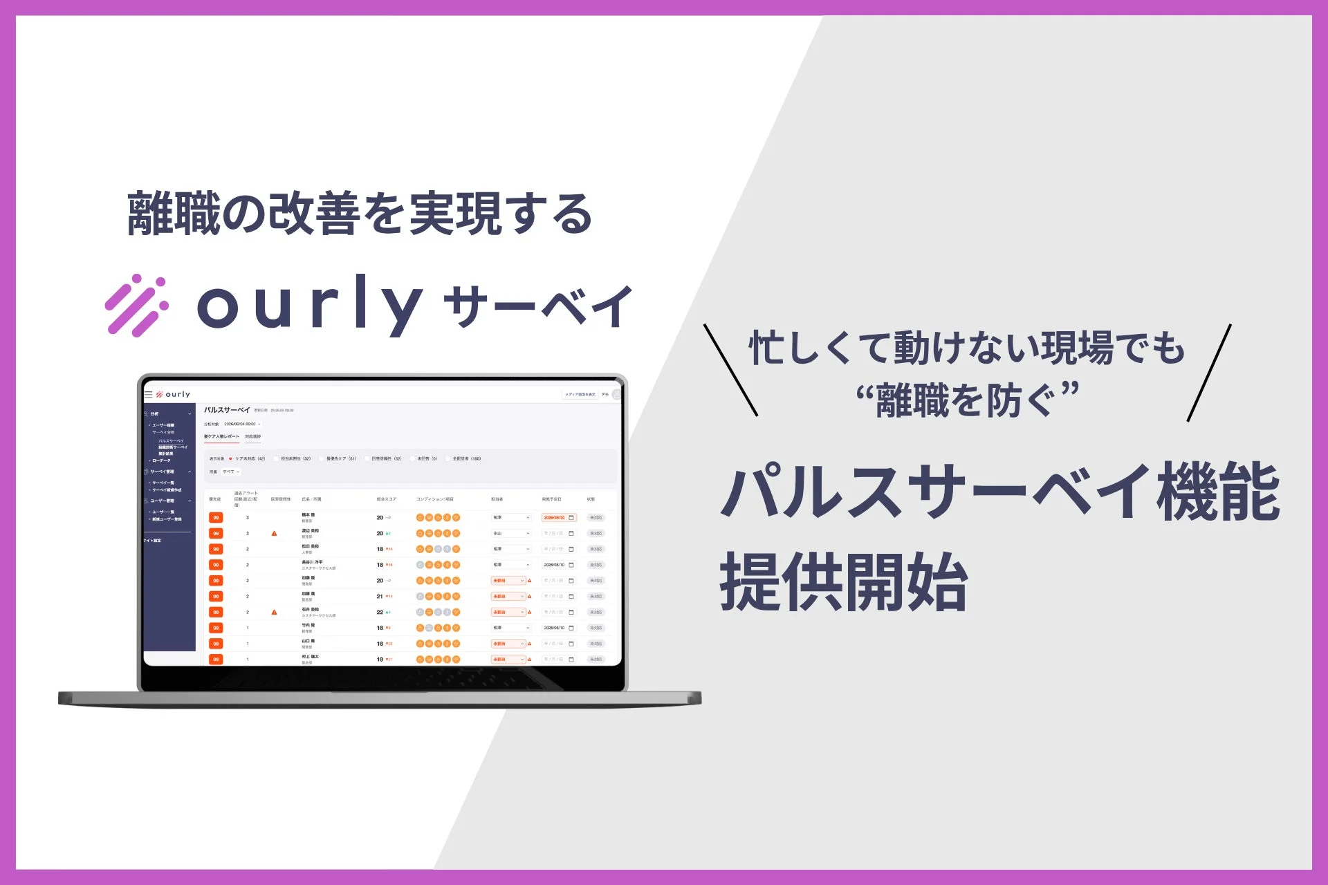 ourlyサーベイのパルスサーベイ機能の概要