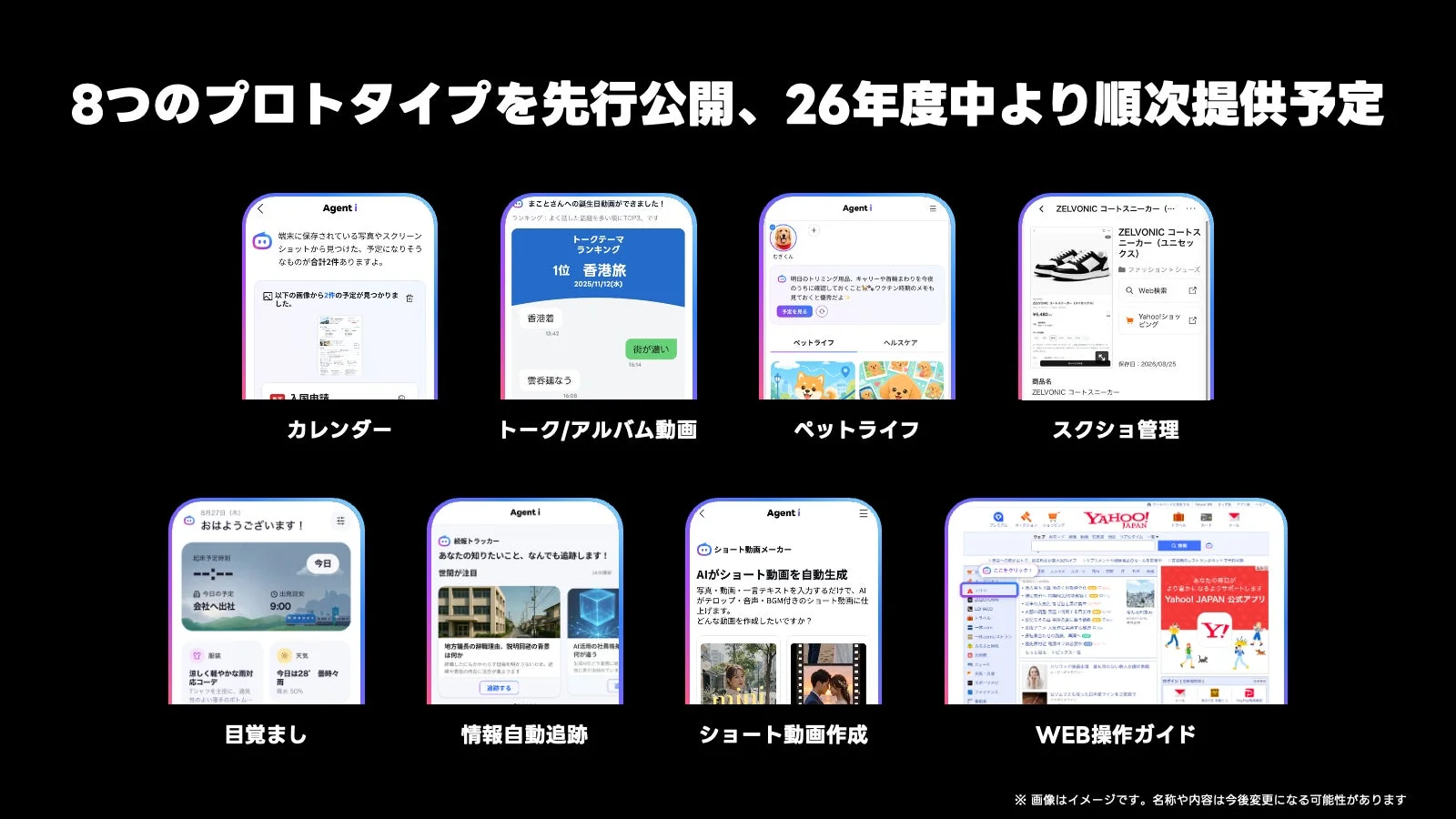 2026年度中に提供予定の8つのプロトタイプアプリを紹介する画像