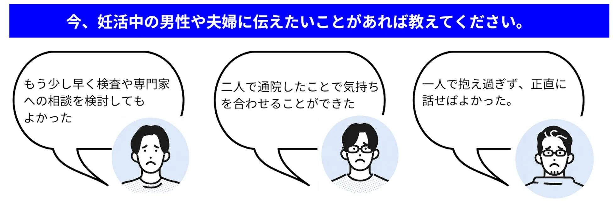 妊活中の男性や夫婦へのメッセージイラスト