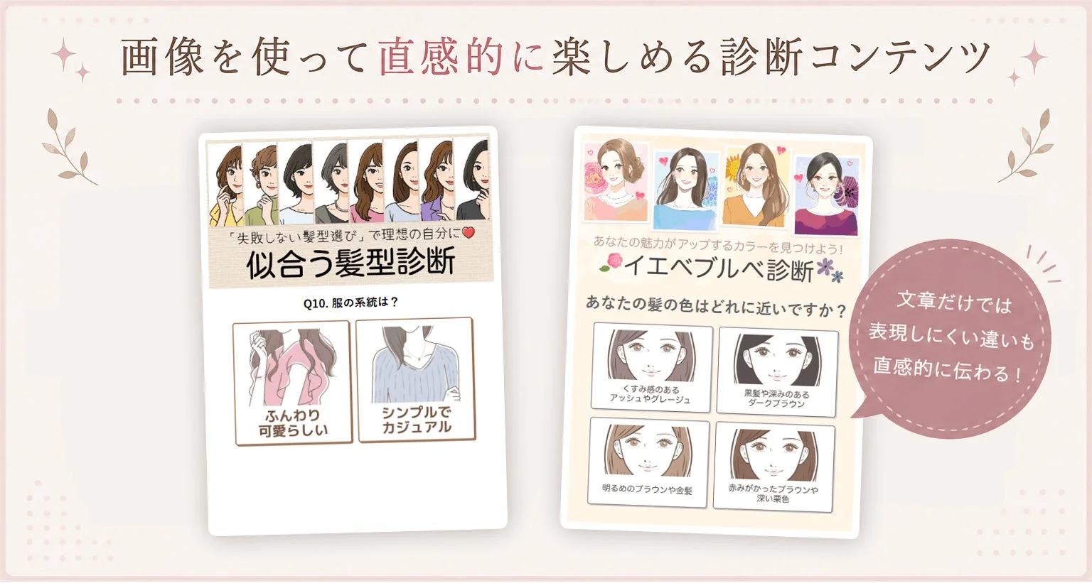 画像を使った直感的な診断コンテンツ
