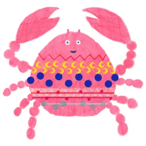 ピンク色のカニのイラスト