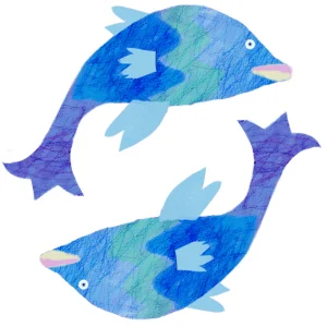 青い魚のイラスト