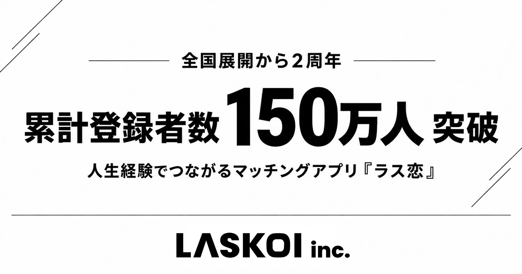 ラス恋150万人突破バナー